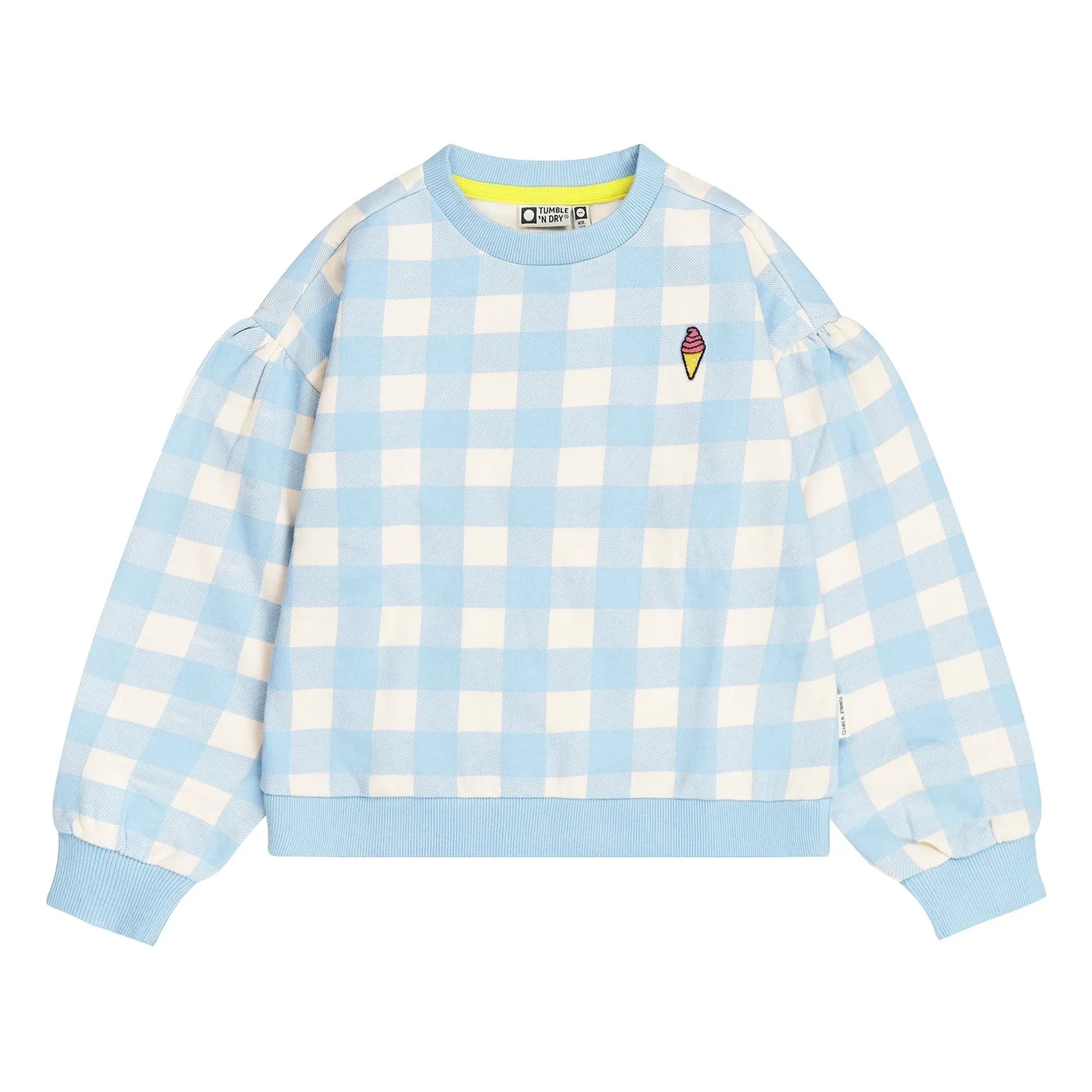 Tumble N'Dry - Oversized Breese Vichy Organic Cotton Sweatshirt | Light Blue