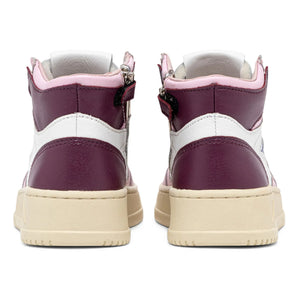 Autry - Two-Tone Kids Medalist Mid-Cuff Leather Sneakers | Pink
