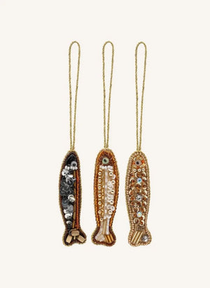 Anna + Nina - Tiny Tails Christmas Ornaments - Set of 3 | Gold