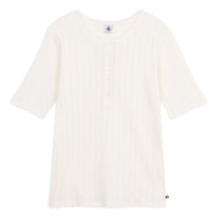 Petit Bateau - Pointelle T-shirt with Turtleneck | Ecru