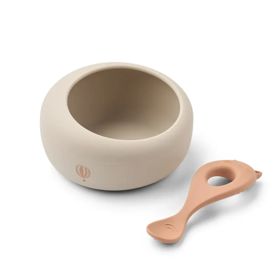 Liewood - Sparia Silicone Bowl and Spoon | Wild child/Rosey