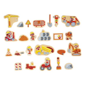 Janod - Construction Equipment Magnets - 24 Pieces