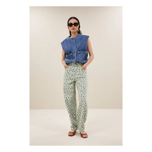 By Bar - Maggie Organic Cotton Denim Sleeveless Jacket | Denim Blue