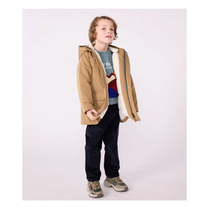 Petit Bateau - Düz Uzun Parka | Kahverengi