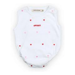 the new society - Petunia Heart Jumpsuit | White