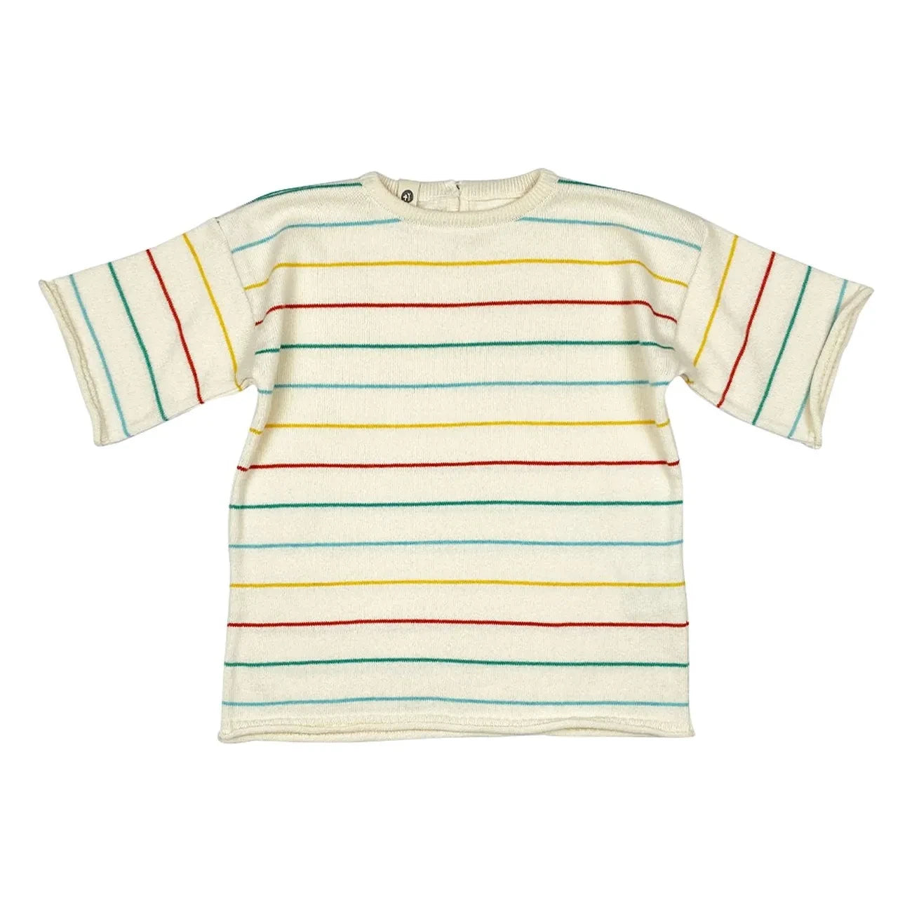 Bayiri - Botanical Striped Organic Cotton T-Shirt | Ecru