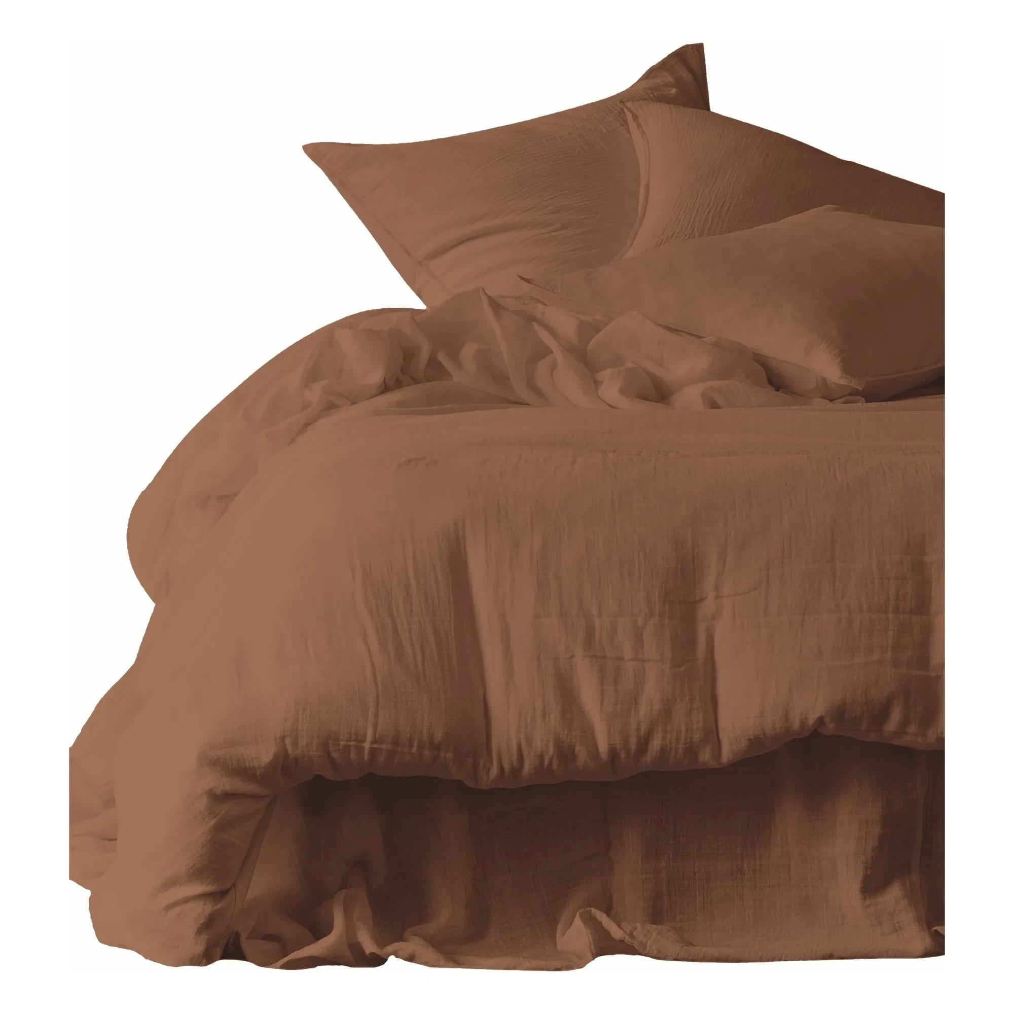 Haomy - Mykonos Fitted Sheet in Cotton Gauze | Mocaccino