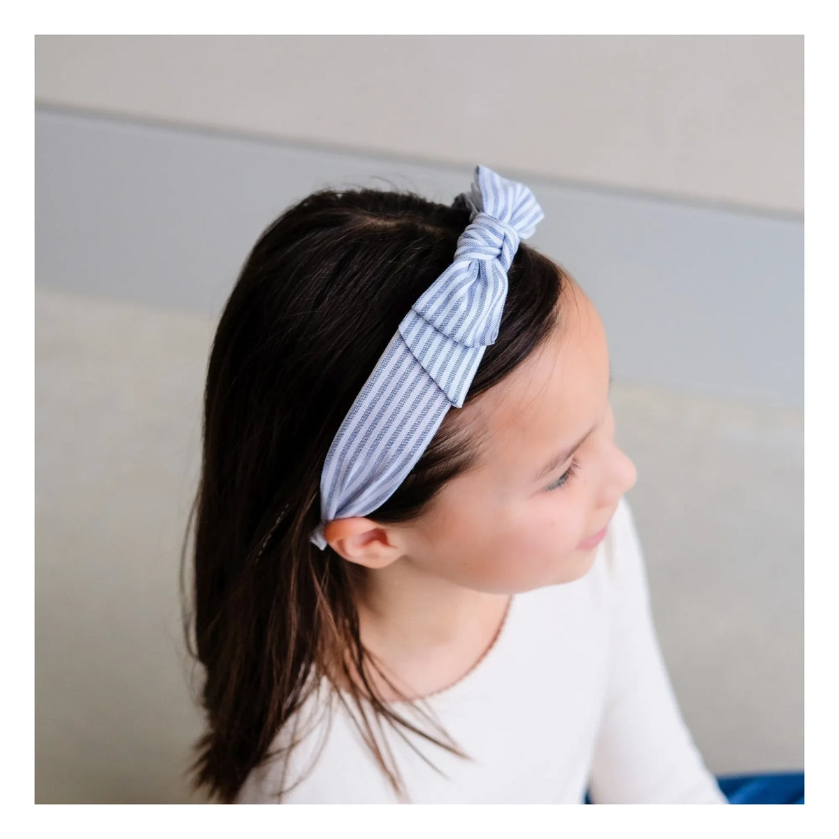 Mimi & Lula - Striped Knotted Headband | Light Blue