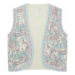 Maison Hotel - Purple Paradise Karina Sleeveless Cardigan | Light Blue