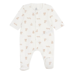 Petit Bateau - Teddy Bear Organic Cotton Pajama | White