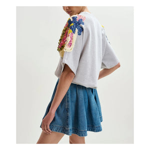 Essentiel Antwerp - Jadda Cotton Embroidered Sweatshirt | Grey
