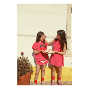 Piupiuchick - Cherry Organic Cotton Sleeveless Sweatshirt | Fuchsia