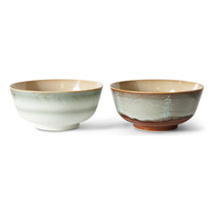 HKliving - Stone Ceramic Bowls - Set of 2 | Light Blue