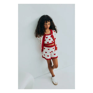the new society - Maqui Hearts Jacquard Top | White