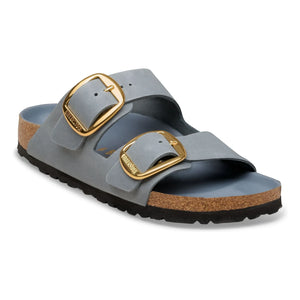 BIRKENSTOCK - Arizona Big Buckle Oiled Leather Sandals | Gray
