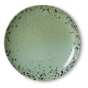 HKliving - Fleck ceramic dessert plate - set of 2 | Light green