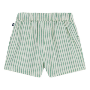 Petit Bateau - Striped Linen Shorts | Green