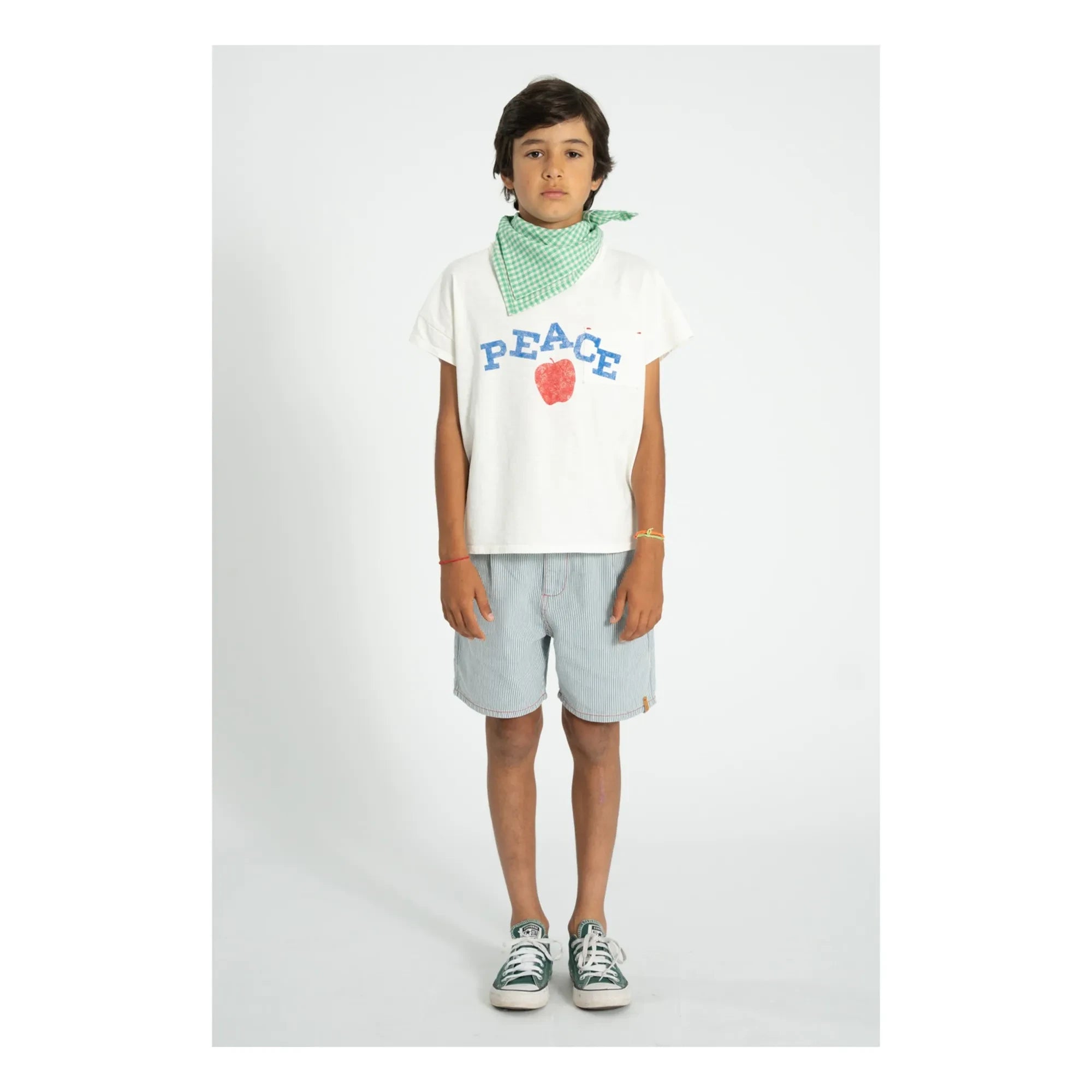 Piupiuchick - Striped Denim Shorts | Blue
