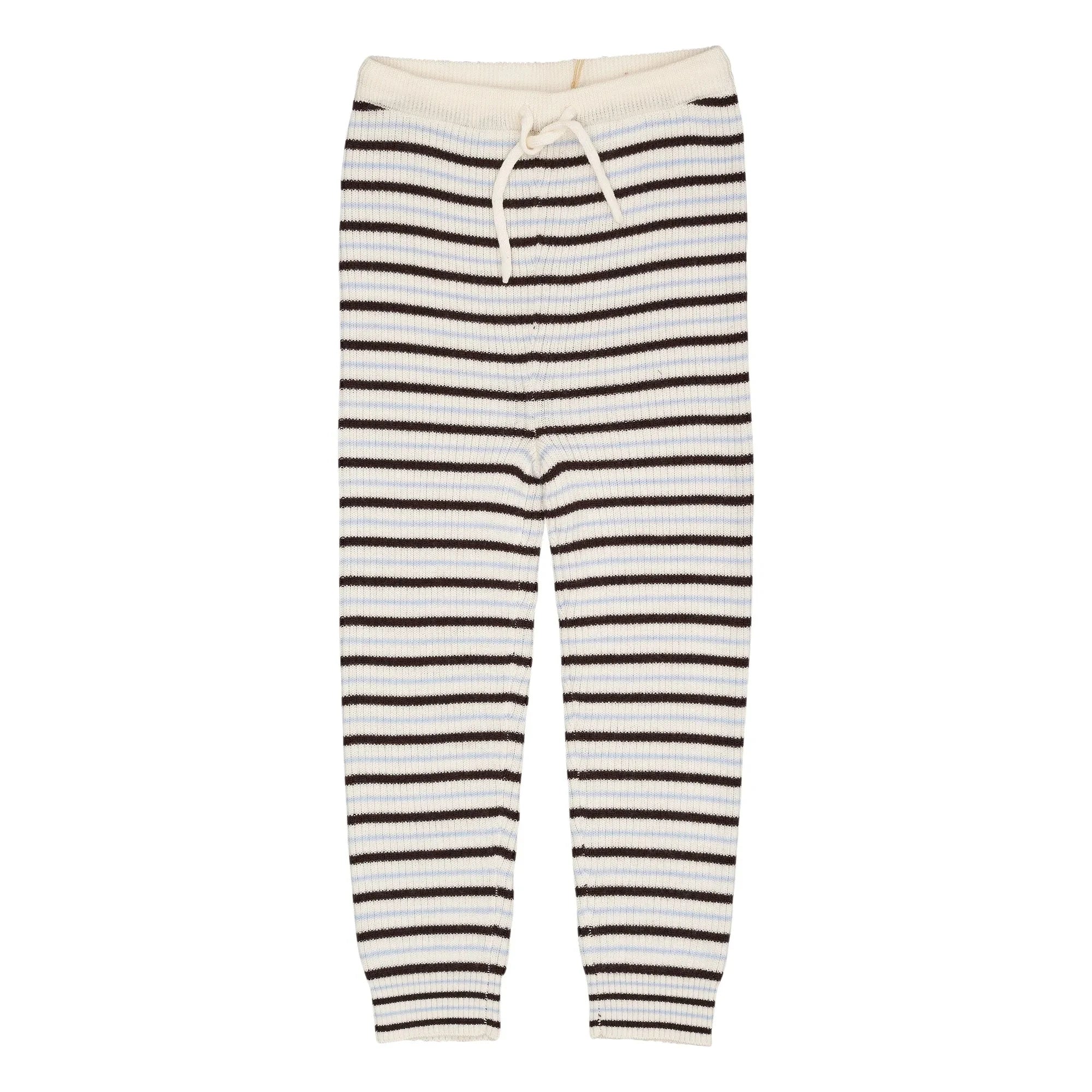 Copenhagen Colors - Merino Wool Striped Leggings | Brown