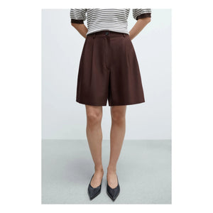 Cordera - Bermuda Tailored Wool Shorts | Burgundy