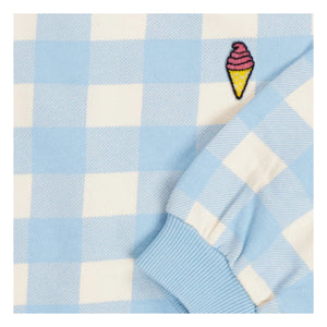 Tumble N'Dry - Oversized Breese Vichy Organic Cotton Sweatshirt | Light Blue
