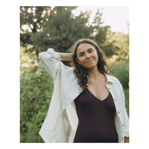 Matona - 1-Piece V-Neck Jersey Made from Recycled Fibers | Eggplant