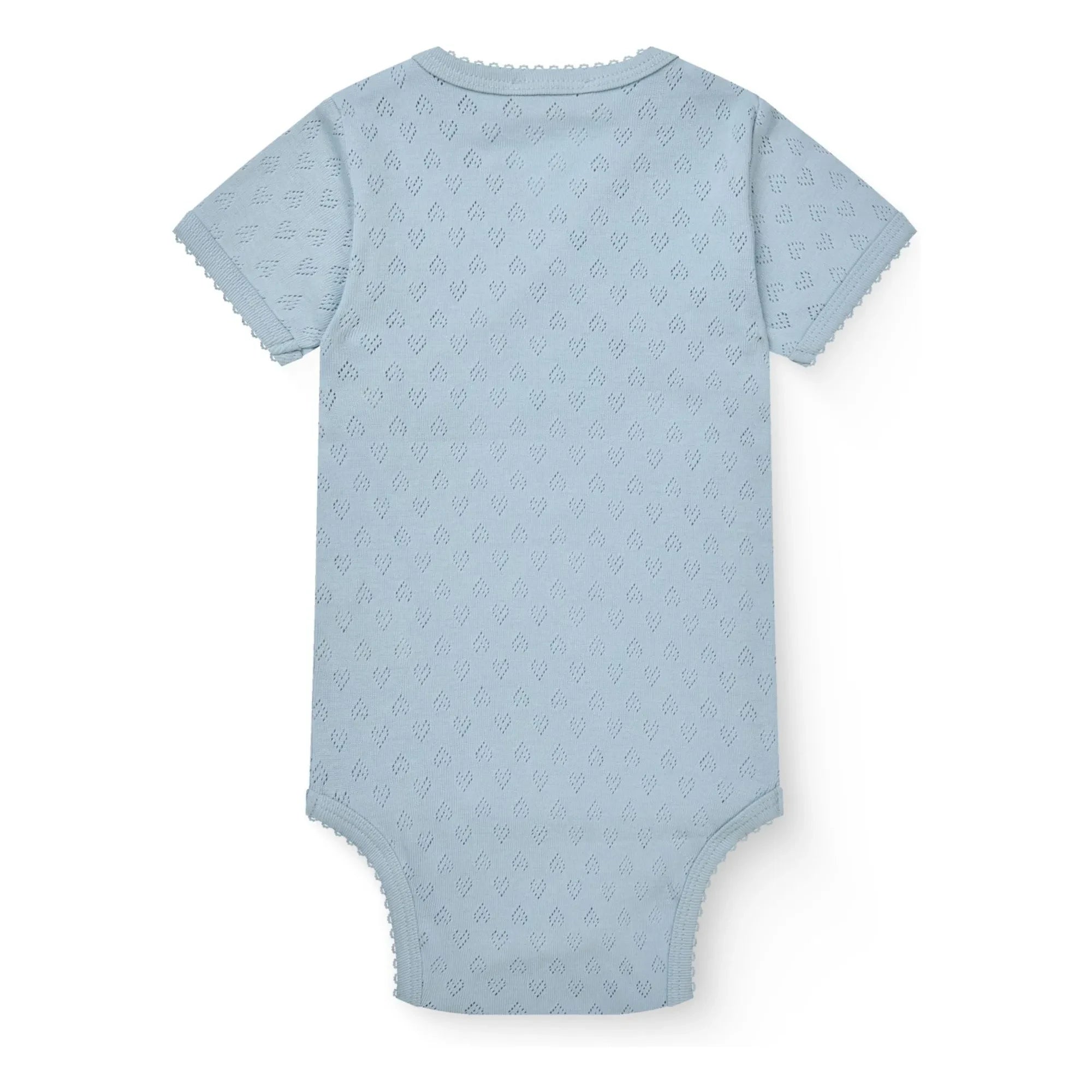 Copenhagen Colors - Organic Cotton Pointelle Cross-Front Bodysuit | Light Blue