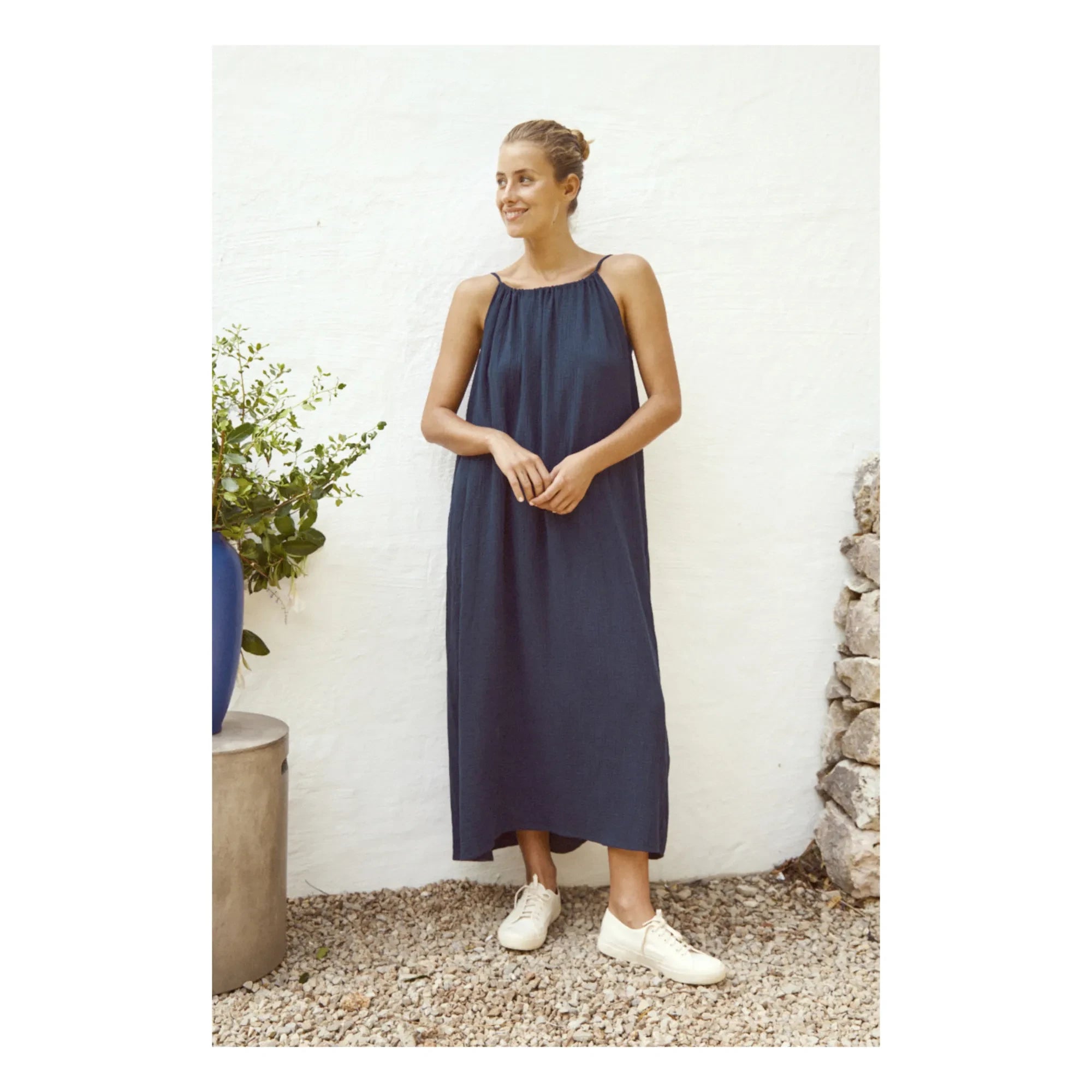Anja Paris - Cotton Gown | Navy