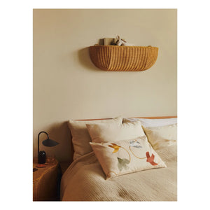 Ferm Living Kids - Swif Bird işlemeli yastık | Bej
