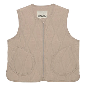 Smallable Kid - Sleeveless Quilted Cheer Jacket | Dark Gray
