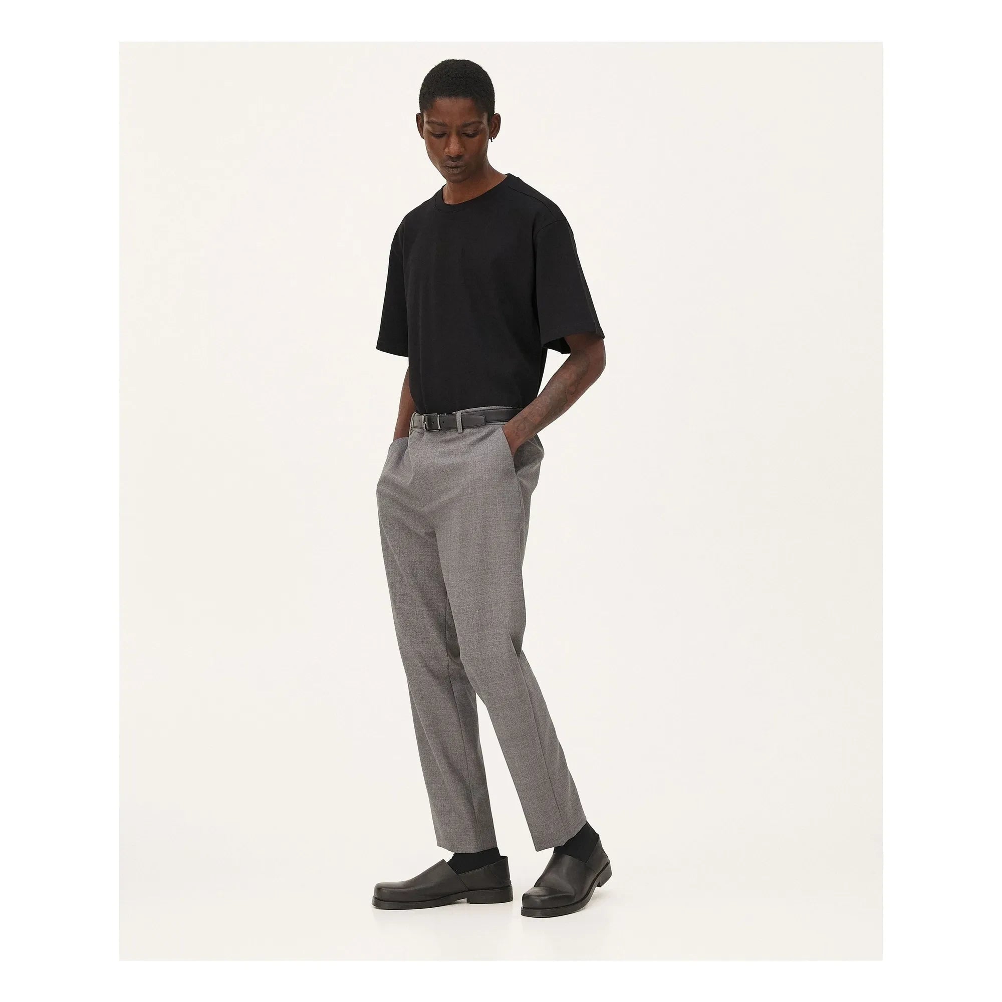 Noyoco - Straight-Leg Wool Trousers | Dark Gray