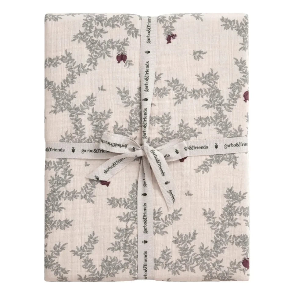 garbo&friends - Pomegranate Cotton Muslin Fitted Sheet | Beige