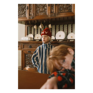 Tinycottons - Striped Fleece Jacket | Petrol Blue