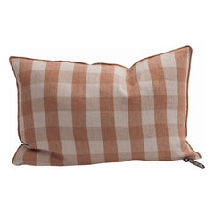 Maison de Vacances - Washed Linen Pillow Vichy Cottage | Terracotta