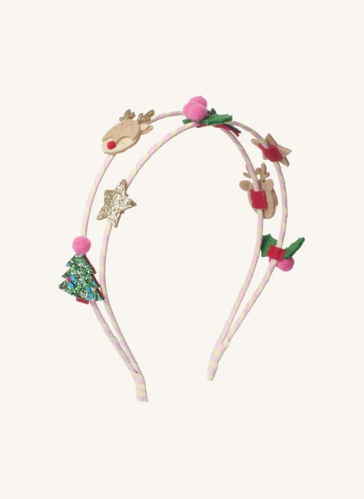 Rockahula Kids - Festive Christmas double headband | Light Pink