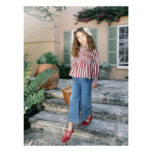 Tutu du Monde - Laurel Çizgili Bluz | Bordo