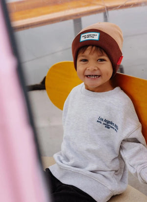 Hello Hossy - Urban Color Block organic cotton beanie | Brown