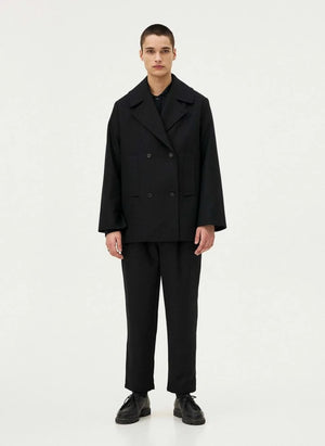Noyoco - Dundee Recycled Wool and Cashmere Coat | Midnight Blue