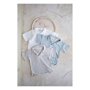 1+ in the family - Borrassa Çizgili Polo Keten | Yeşil Su