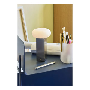 Hübsch - Low portable lamp | Silver