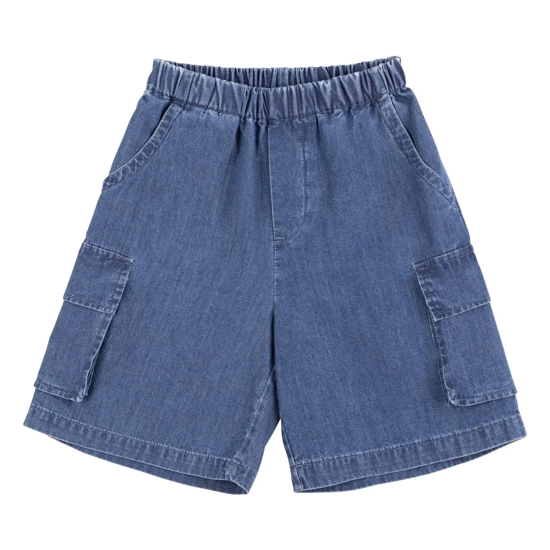 Babe & Tess - Bermuda Cargo Denim Shorts | Blue
