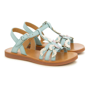 Pom d'Api - Plagette Multi Daisy sandals | Turquoise