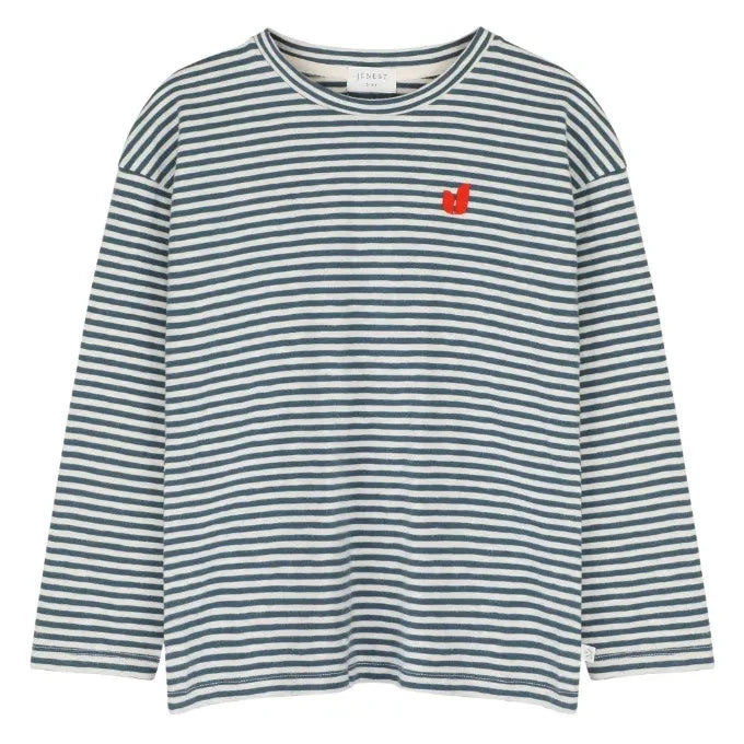 Jenest - Moos Striped Organic Cotton T-Shirt | White