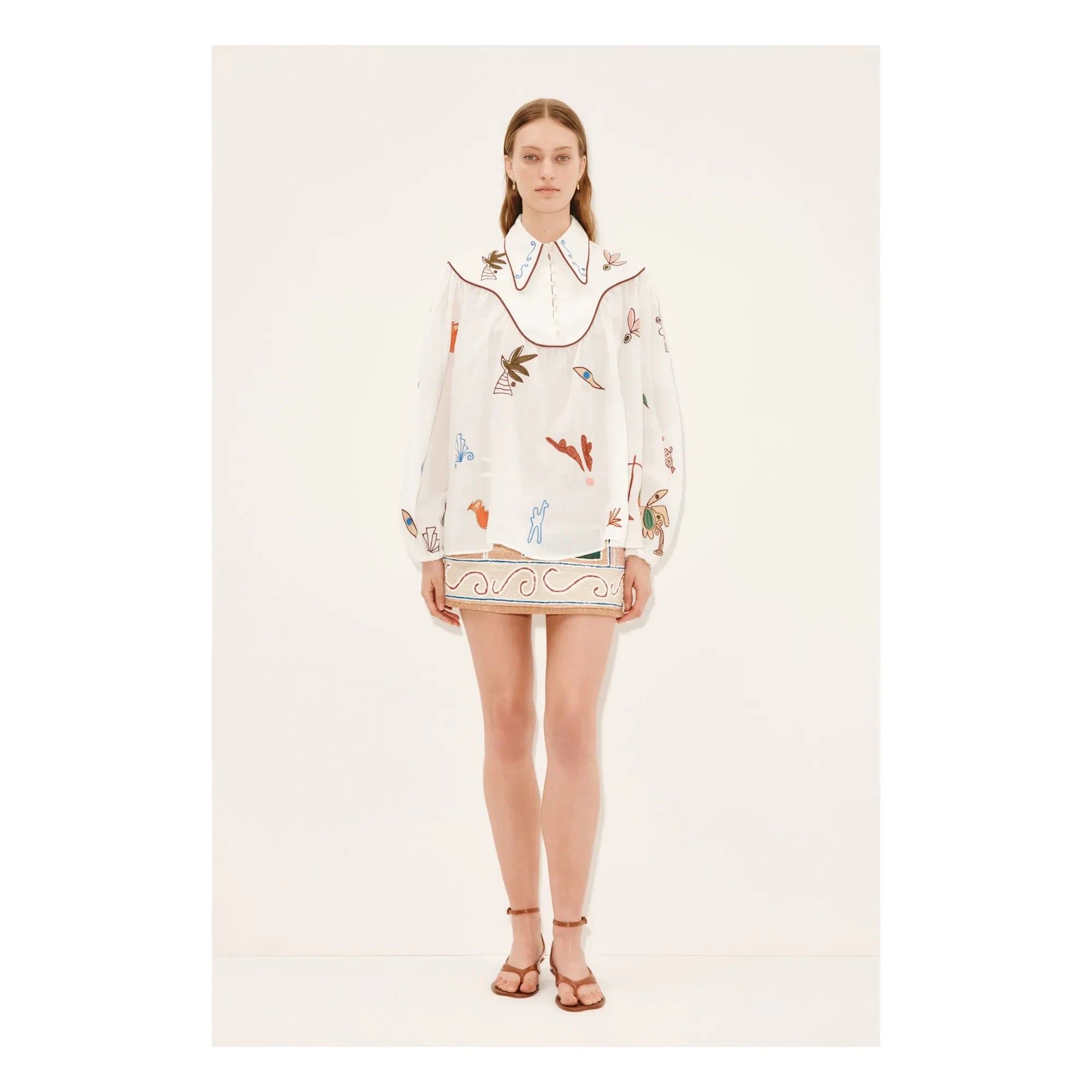 Alémais - Mina Embroidered Blouse | White