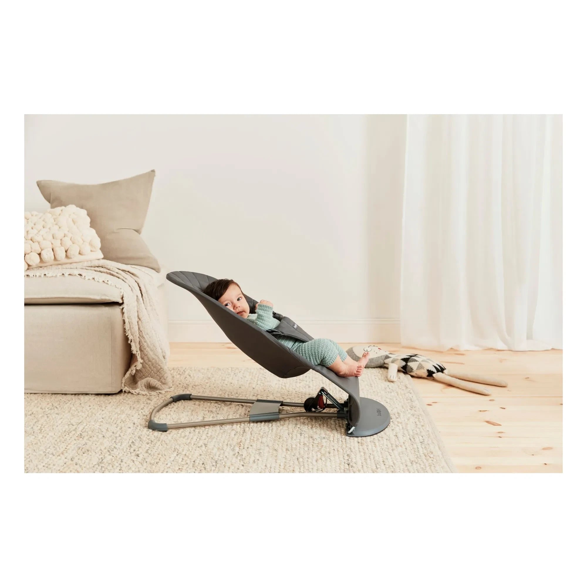 BabyBjörn - Padded Cotton Bliss Lounger | Charcoal Gray