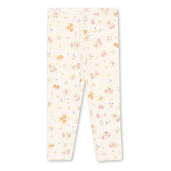 Konges Sløjd - Minnie Floral Ribbed Leggings Organic Cotton | Ecru