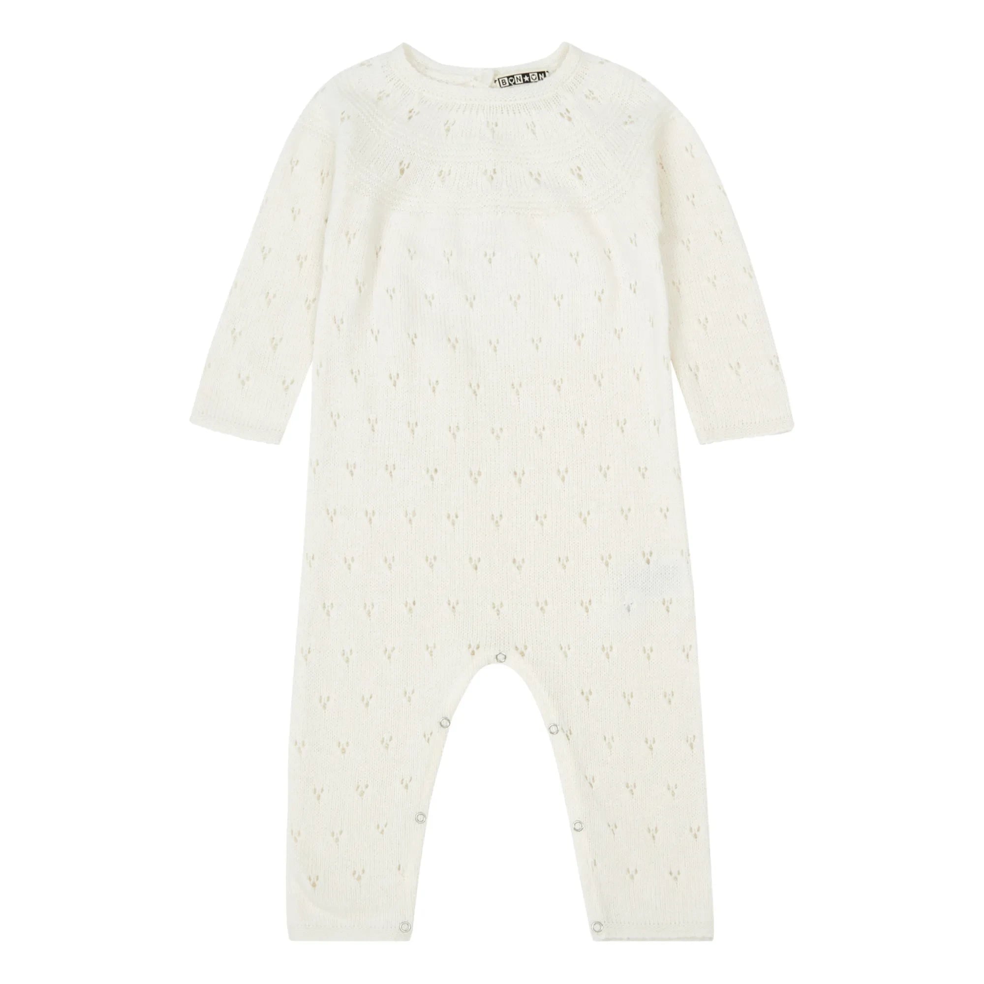 Bonton - Maman Merino Wool Textured Romper | Ecru