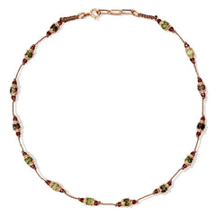 Tityaravy - Sriphala Zoisite and Garnet Necklace | Green