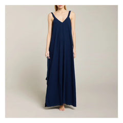 Maison Saint Julien - Bizance Cotton Gingham Dress | Navy Blue