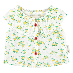 Piupiuchick - Fleurie Organic Cotton Sleeveless Blouse | White